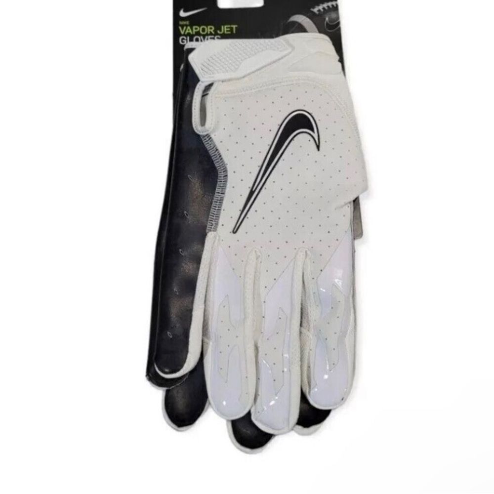 Nike Vapor Jet VJ 6.0 Mens Football Gloves Leather Size XL White CZ8154-127 New